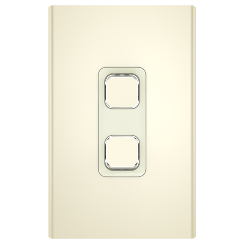 Clipsal Iconic Styl 2 Gang Switch Skin Crowne - S3042C-CE - ARCK Electrical Wholesale Supplies