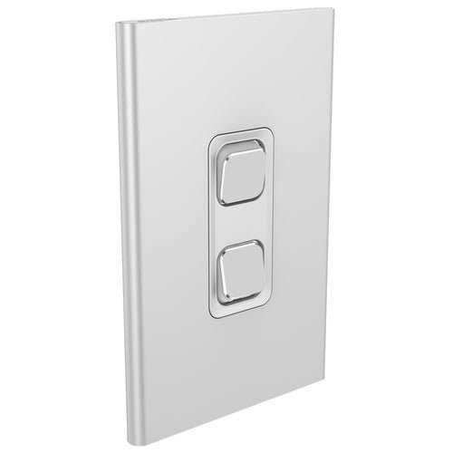 Clipsal Iconic Styl Switch Plate Skin (2 Gang) - S3042C-SV
