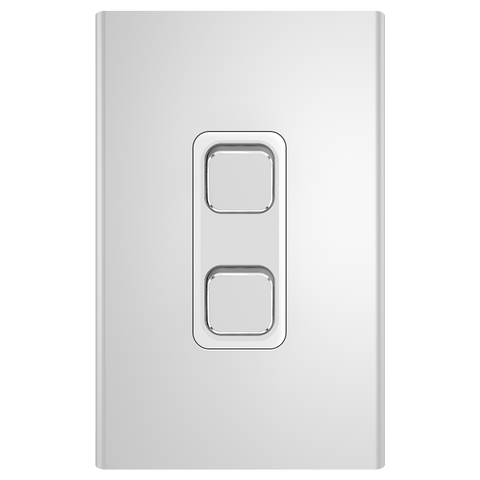 Clipsal Iconic Essence Styl 2 Gang Switch Skin Silver - S3042C-SV - ARCK Electrical Wholesale Supplies
