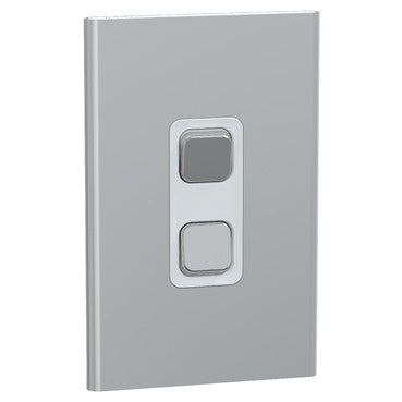 Clipsal 10 Amp 2 Gang ICONIC Vertical Internal Rocker Switch Crowne - S3042VA-CE - ARCK Electrical Wholesale Supplies