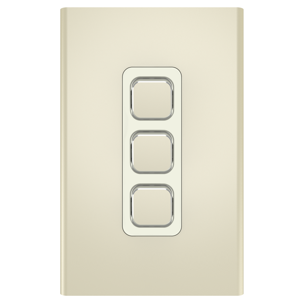 Clipsal Iconic Essence Styl 3 Gang Switch Skin Crowne - S3043C-CE - ARCK Electrical Wholesale Supplies