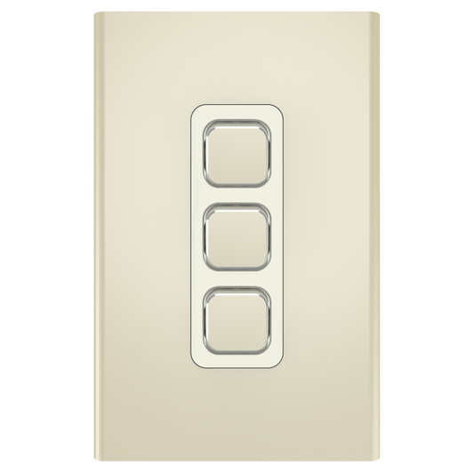 Clipsal Iconic Essence Styl 3 Gang Switch Skin Crowne - S3043C-CE - ARCK Electrical Wholesale Supplies
