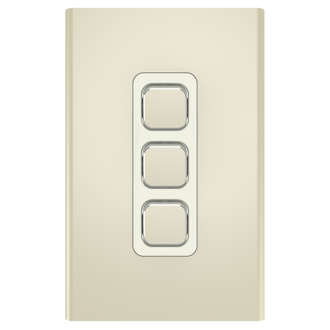 Clipsal Iconic Essence Styl 3 Gang Switch Skin Crowne - S3043C-CE - ARCK Electrical Wholesale Supplies