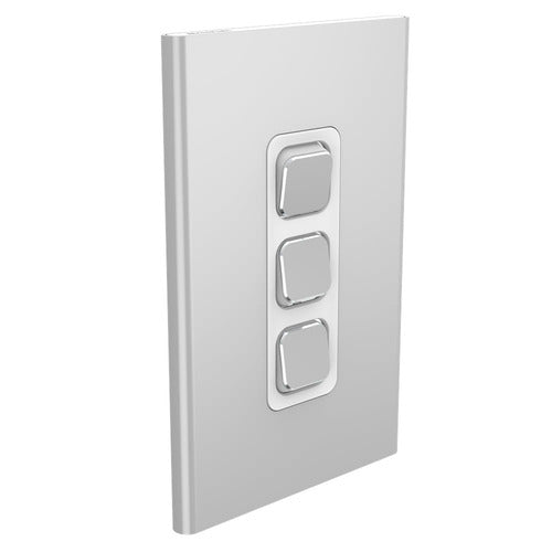 Clipsal Iconic Styl Switch Plate Skin (3 Gang) - S3043C-SV