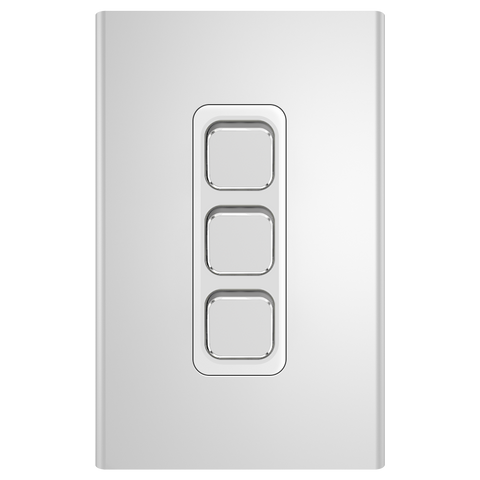 Clipsal Iconic Essence Styl 3 Gang Switch Skin Silver - S3043C-SV - ARCK Electrical Wholesale Supplies