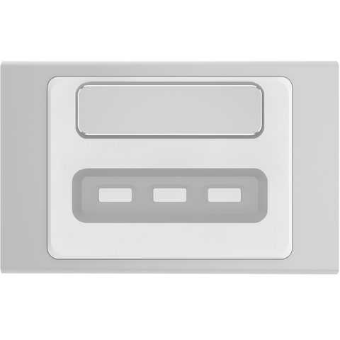 Clipsal Iconic Essence Styl 3 Gang Horizontal USB Shelf Skin Silver - S3043USBC-SV - ARCK Electrical Wholesale Supplies