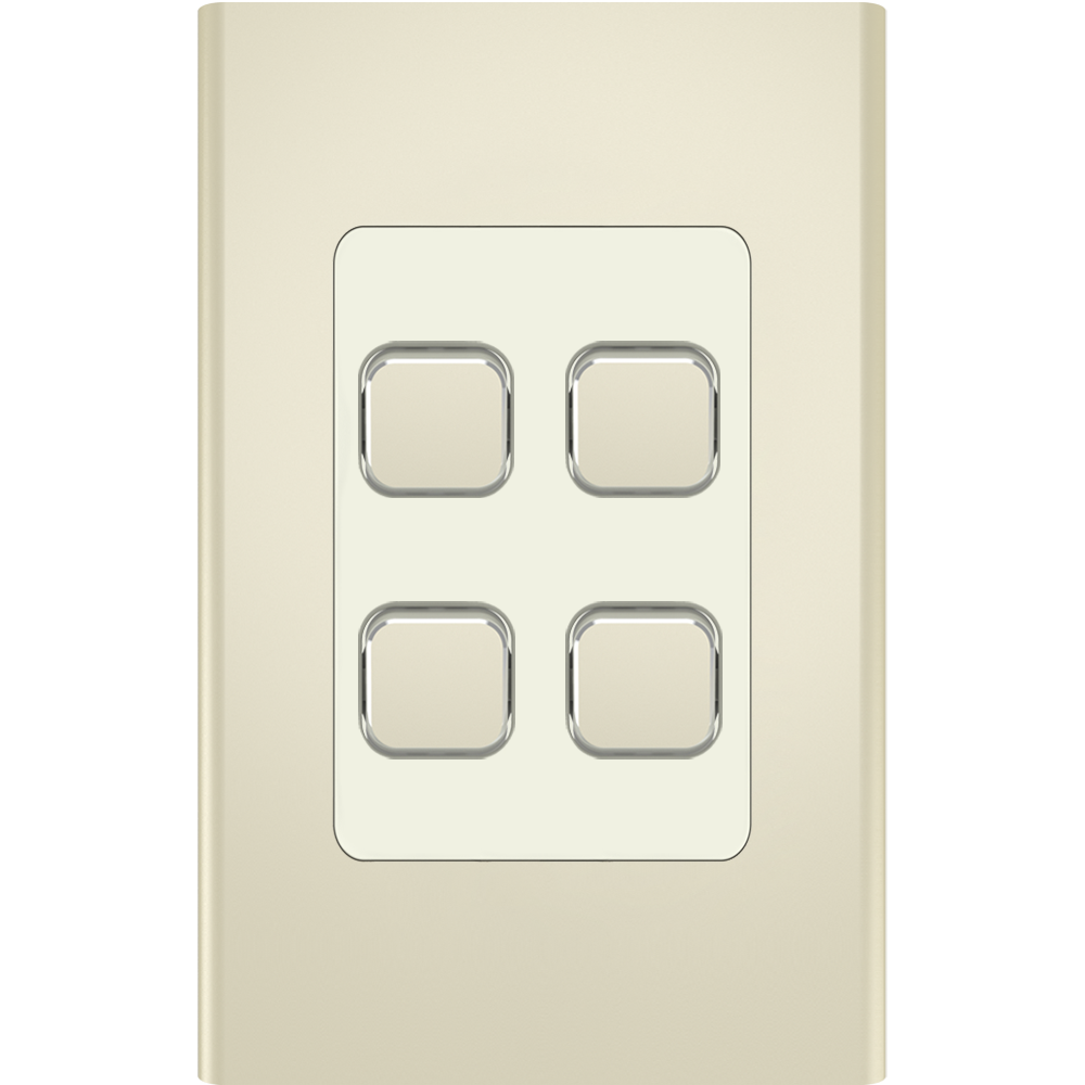 Clipsal Iconic Essence Styl 4 Gang Switch Skin Crowne - S3044C-CE - ARCK Electrical Wholesale Supplies