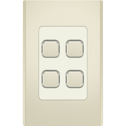 Clipsal Iconic Essence Styl 4 Gang Switch Skin Crowne - S3044C-CE - ARCK Electrical Wholesale Supplies
