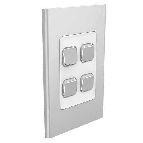 Clipsal Iconic Styl Switch Plate Skin (4 Gang) - S3044C-SV