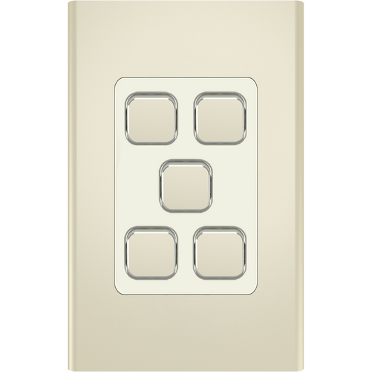 Clipsal Iconic Essence Styl 5 Gang Switch Skin Crowne - S3045C-CE - ARCK Electrical Wholesale Supplies