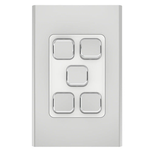 Clipsal Iconic Styl Switch Plate Skin (5 Gang) - S3045C-SV