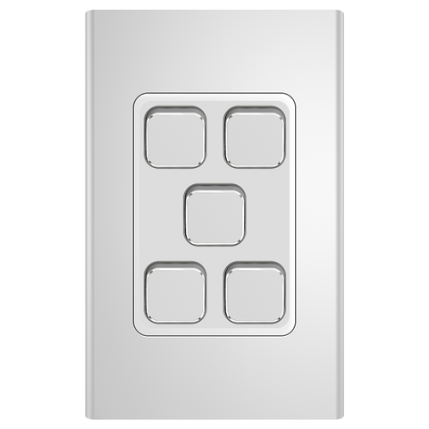 Clipsal Iconic Essence Styl 5 Gang Switch Skin Silver - S3045C-SV - ARCK Electrical Wholesale Supplies