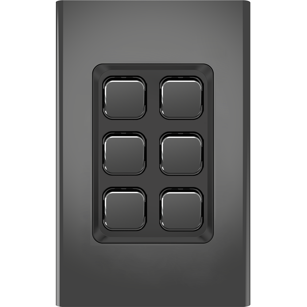 Clipsal Iconic Essence Styl 6 Gang Switch Skin Silver Shadow - S3046C-SH - ARCK Electrical Wholesale Supplies