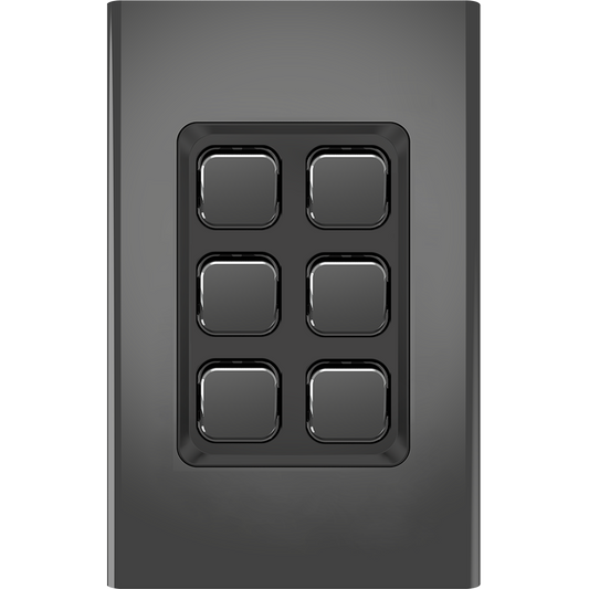 Clipsal Iconic Essence Styl 6 Gang Switch Skin Silver Shadow - S3046C-SH - ARCK Electrical Wholesale Supplies