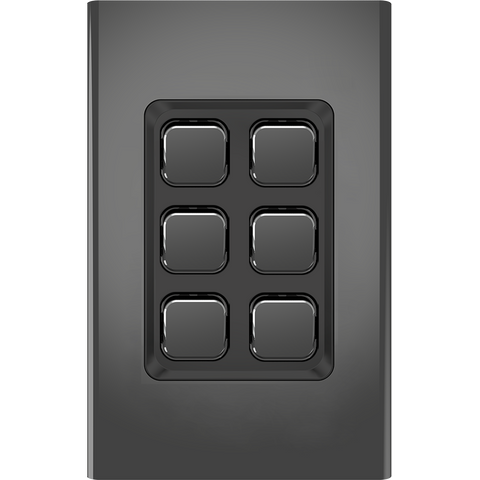 Clipsal Iconic Essence Styl 6 Gang Switch Skin Silver Shadow - S3046C-SH - ARCK Electrical Wholesale Supplies