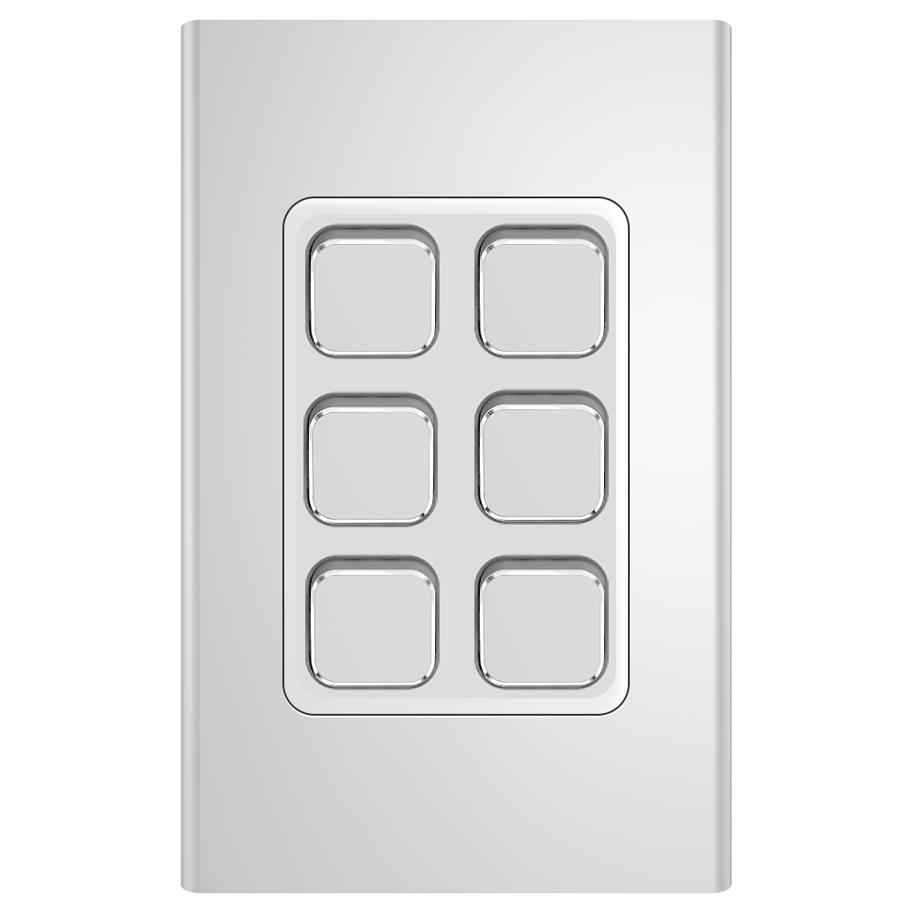 Clipsal Iconic Essence Styl 6 Gang Switch Skin Silver - S3046C-SV - ARCK Electrical Wholesale Supplies