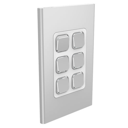 Clipsal Iconic Styl Switch Plate Skin (6 Gang) - S3046C-SV