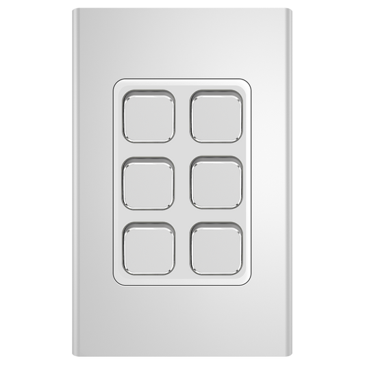 Clipsal Iconic Essence Styl 6 Gang Switch Skin Silver - S3046C-SV - ARCK Electrical Wholesale Supplies