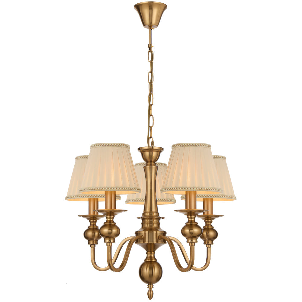SIEDEL 5 LIGHT PENDANT W/SHADE - PE05SH-CP