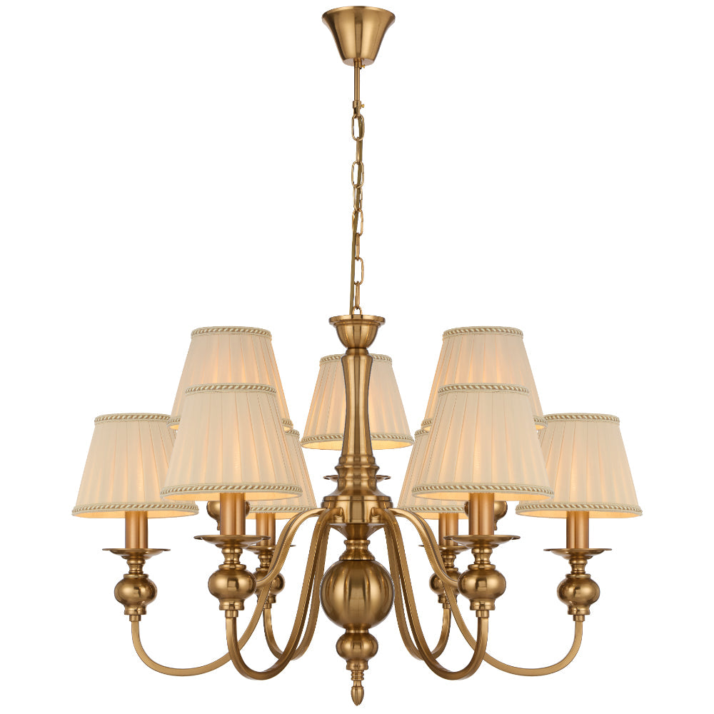 SIEDEL 9 LIGHT PENDANT W/SHADE - PE09SH-CP