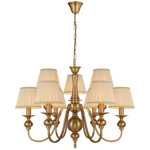 SIEDEL 9 LIGHT PENDANT W/SHADE - PE09SH-CP