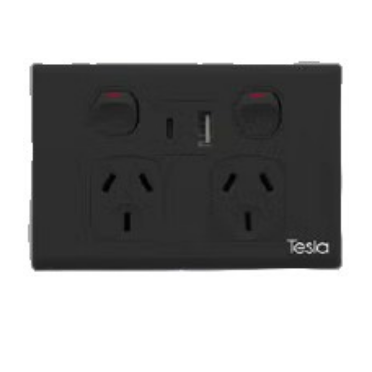 Tesla Double GPO USB A+C White - TESGPO2USBAC