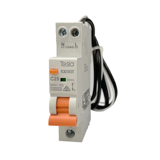 RCD/MCB 1P10 kA 25 Amp Orange - TESRCBO10K25TA