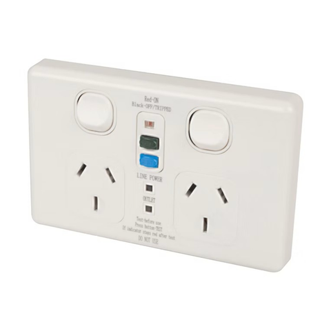 10A Double GPO with built in R - TESRCDGPO230MA