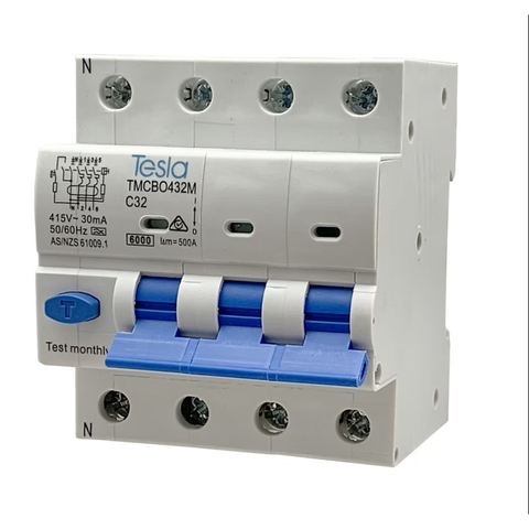 Tesla 32A 4 Pole RCBO Magnetic - TESTMCBO432M