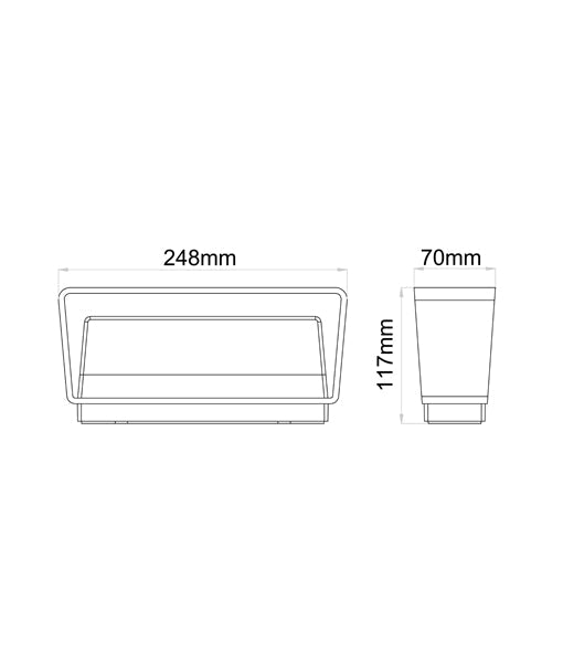 WALL S/M Up/Dn 13W RECT Wh 3K IP65 Opal Diff 600 Lm - TOPA0002