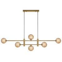 TYSON 6 LIGHT PENDANT ANTIQUE GOLD (Amber Tear) - TYSON PE06-AGAMT