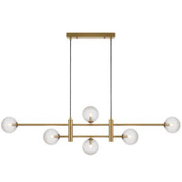 TYSON 6 LIGHT PENDANT ANTIQUE GOLD (Clear Prism) - TYSON PE06-AGCLP