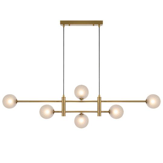 TYSON 6 LIGHT PENDANT ANTIQUE GOLD (Frost Tear) - TYSON PE06-AGFRT