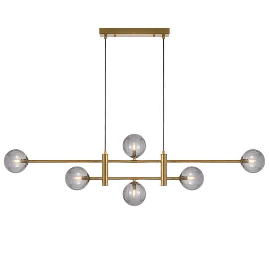 TYSON 6 LIGHT PENDANT ANTIQUE GOLD (Smoke) - TYSON PE06-AGSM