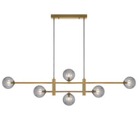 TYSON 6 LIGHT PENDANT ANTIQUE GOLD (Smoke) - TYSON PE06-AGSM