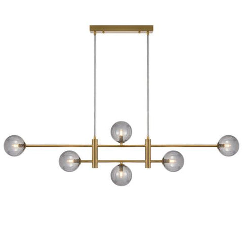 TYSON 6 LIGHT PENDANT ANTIQUE GOLD (Smoke) - TYSON PE06-AGSM