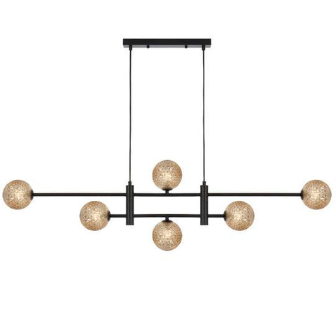 TYSON 6 LIGHT PENDANT BLACK - TYSON PE06-BKAMT