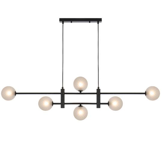 TYSON 6 LIGHT PENDANT BLACK (Frost Tear) - TYSON PE06-BKFRT