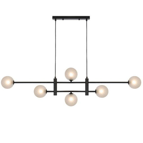 TYSON 6 LIGHT PENDANT BLACK (Frost Tear) - TYSON PE06-BKFRT