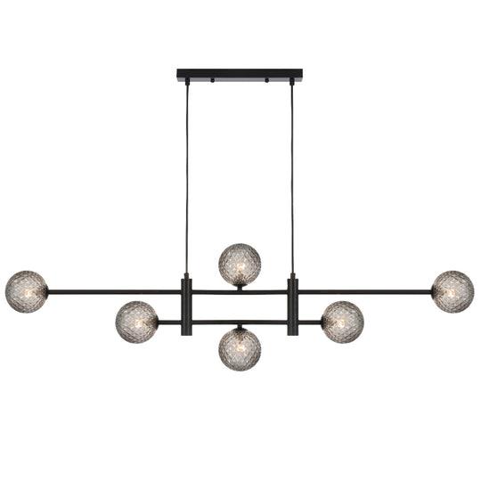 TYSON 6 LIGHT PENDANT BLACK (Smoke Tear) - TYSON PE06-BKSMT
