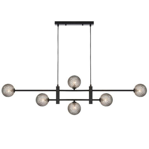 TYSON 6 LIGHT PENDANT BLACK (Smoke Tear) - TYSON PE06-BKSMT