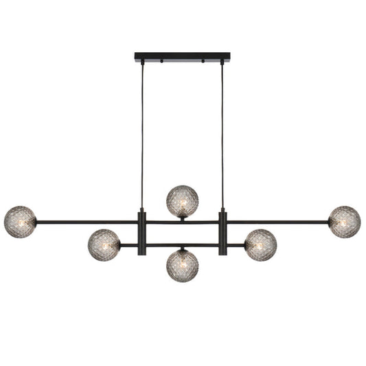 TYSON 6 LIGHT PENDANT BLACK - PE06-BKSMT