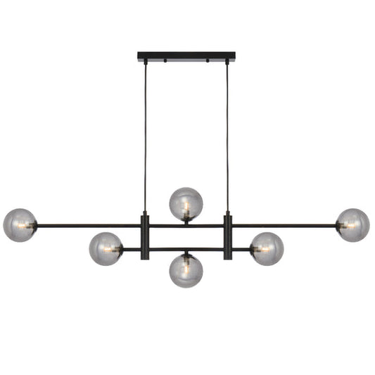 TYSON 6 LIGHT PENDANT BLACK - PE06-BKSM