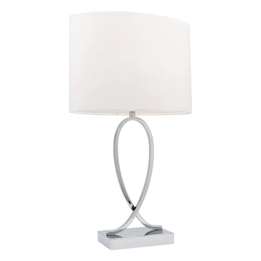 Campbell Large Table Lamp White Metal - A28711
