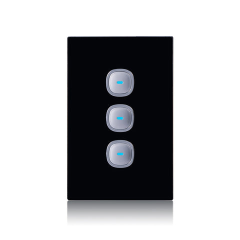 Transco Glass-look OPAL LED 3 Gang Push Button Switch - S3G & S3G/B