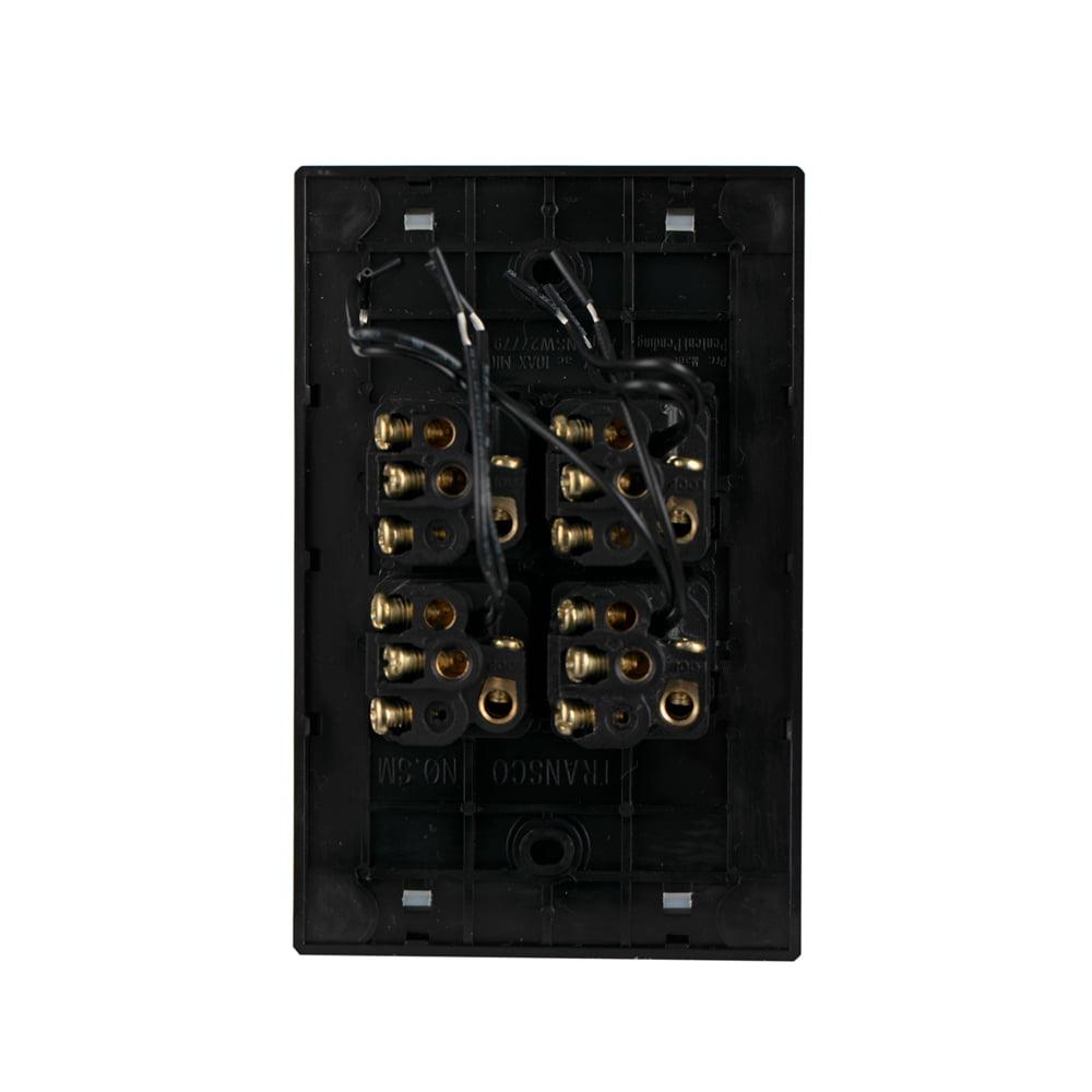 Transco Glass-look OPAL LED 4 Gang Push Button Switch - S4G/B