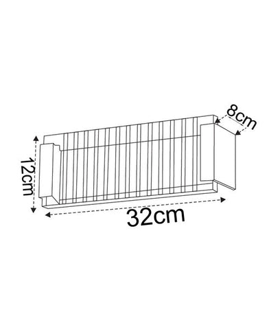 WALL Int City S/M 12W RECT Matt Wh 3K w/FR Ribbed Diff 803 Lm - VIENNA