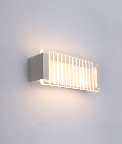 WALL Int City S/M 12W RECT Matt Wh 3K w/FR Ribbed Diff 803 Lm - VIENNA
