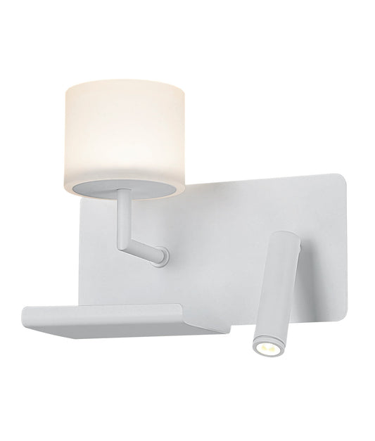 WALL Int City S/M 6W + 3W Reader Matt Wh w/Frosted Diff LEFT/RIGHT - VIGOL