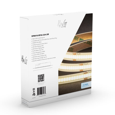 Viper COB 5w Per Metre 2m LED Strip kit 4000k - VPR9761IP54-320-2M